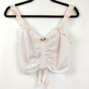 Dollskill ♡ Sugar Thrillz ♡ Coquette Pink Rose Cropped Tank Top - Medium